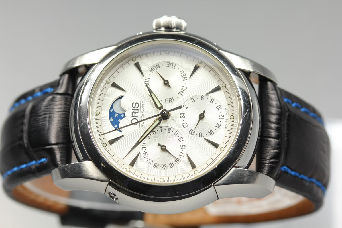 ORIS Artelier Complication 7554 Automatic Day/Date Silver Men's Watch 38mm JAPAN