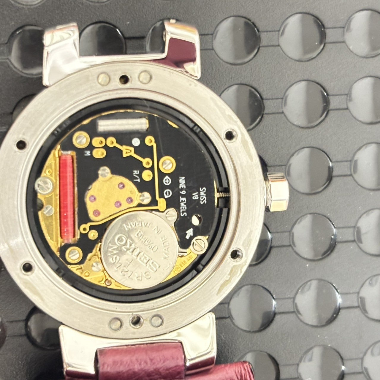 [Near MINT Box] Louis Vuitton Tambour Q1211 Red Brown 28mm Women's Quartz Watch