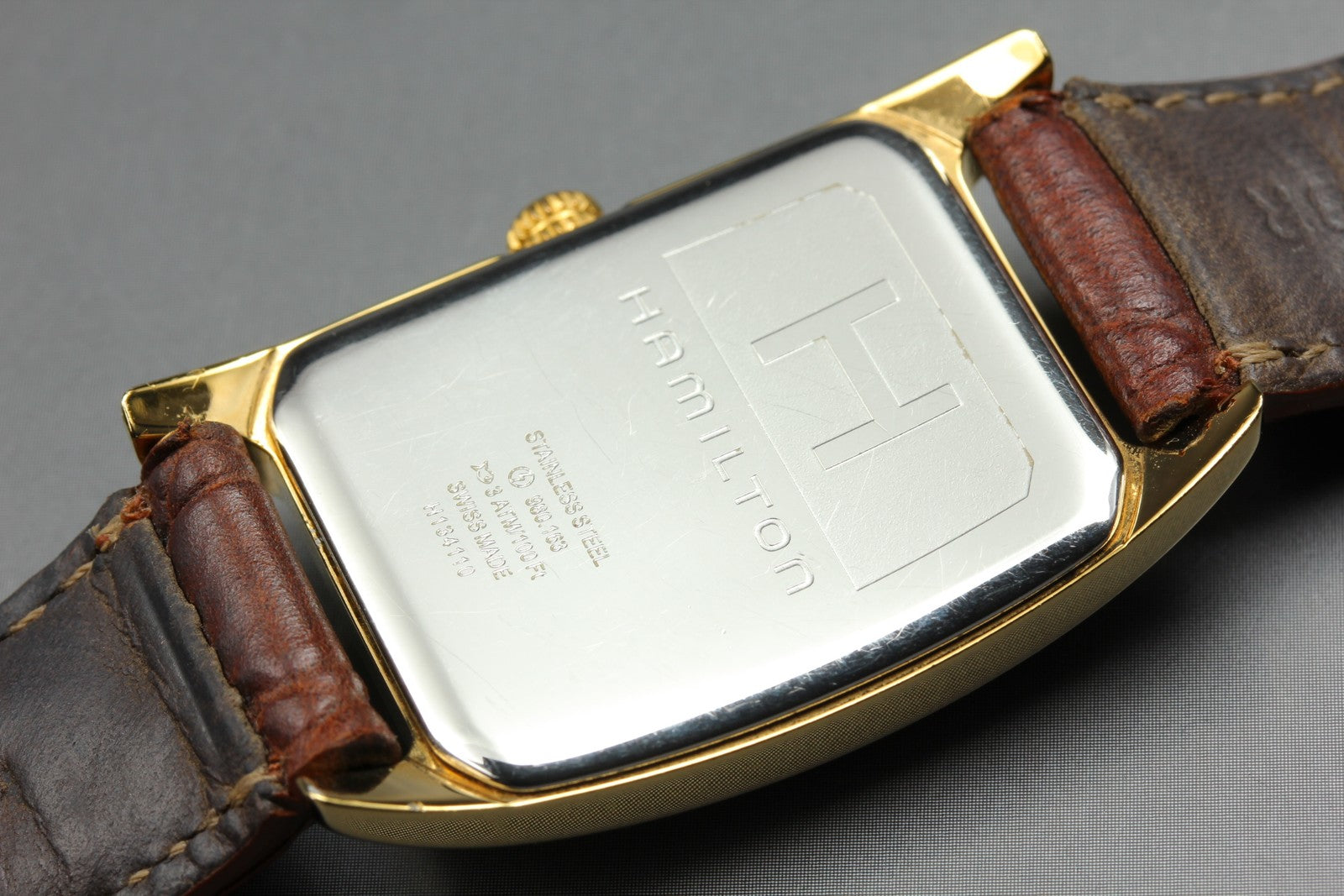 Hamilton Boulton H134110 Quartz Rectangular Small Second Men's Watch 27mm JAPAN