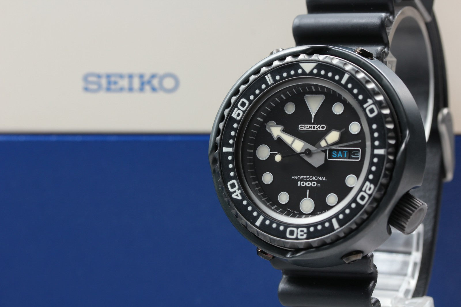 SEIKO PROSPEX MARINE MASTER 7C46-0AA0 SBBN011 Black Men's Quartz JAPAN [Box]