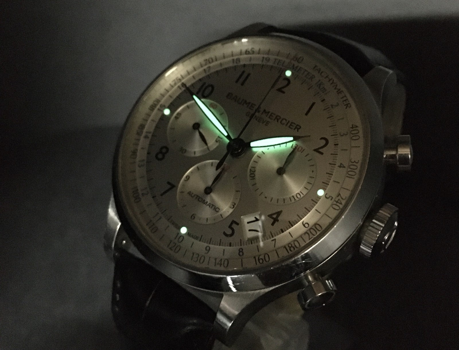 BAUME＆MERCIER Capeland 65716 Automatic Chronograph Date Men's Watch 44mm Exc+5