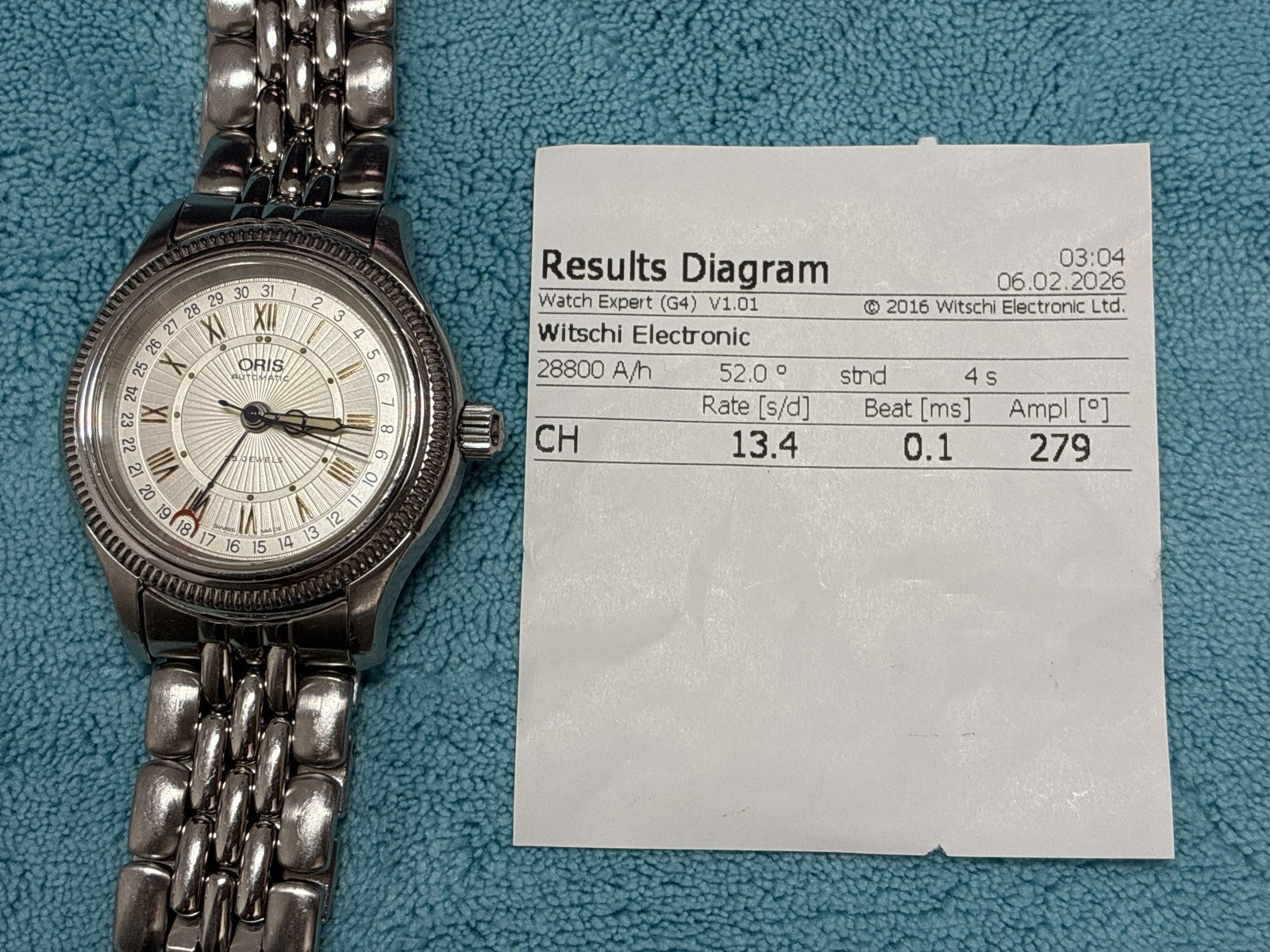 Vintage Oris Pointer Date 7465B Automatic White Dial Men's Watch 36mm JP Exc+5