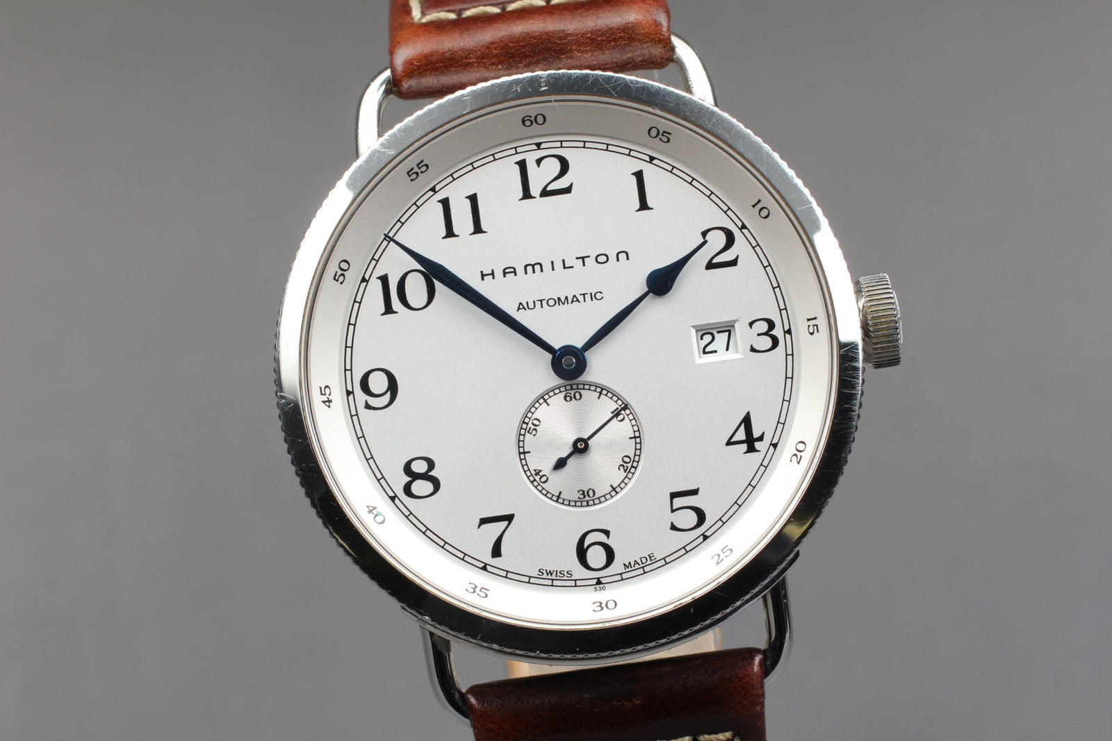 Exc+5* Hamilton H784650 Silver Stainless Steel Automatic Men's Watch 40mm JAPAN