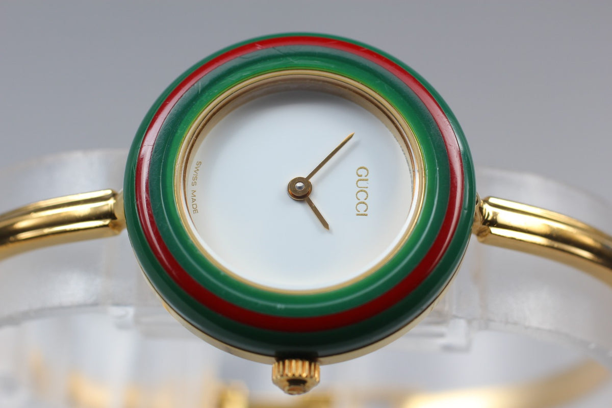 New Batt GUCCI Change Bezel 11/12.2 12Color Quartz Women's Watch From JAPAN Box