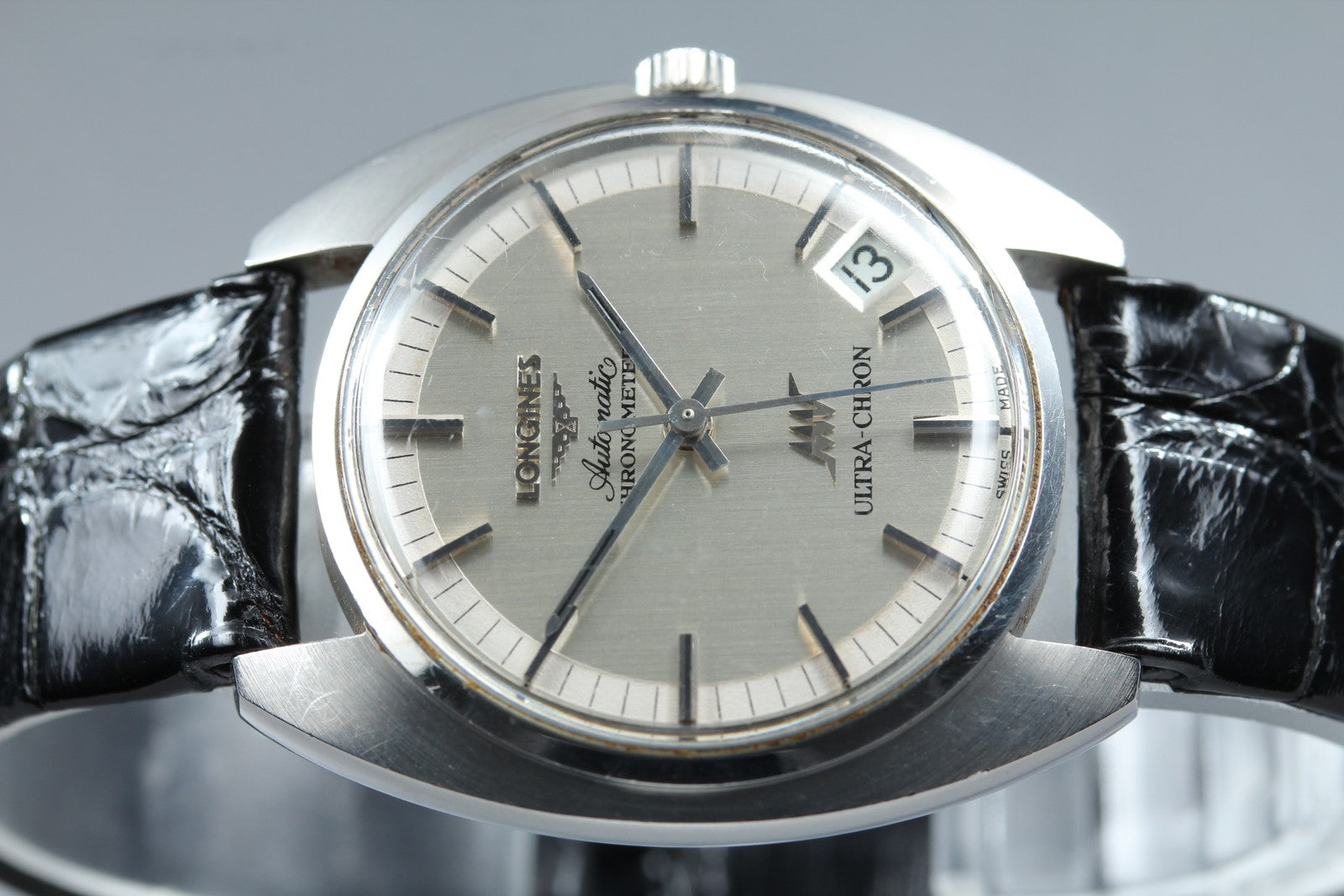 Vintage LONGINES ULTRA-CHRON Chronometer Date Silver Men's Watch 34mm JP JAPAN