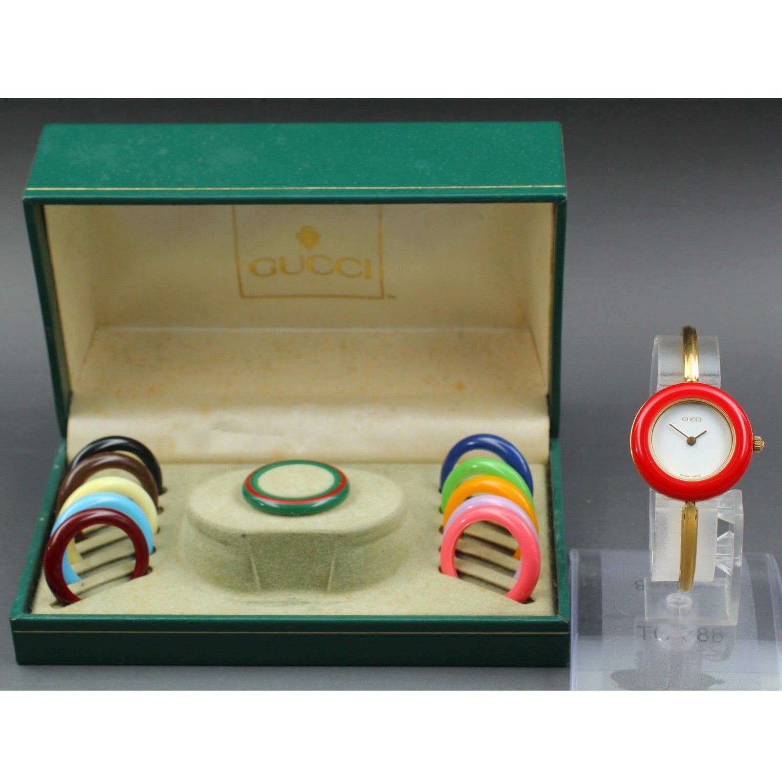 New Batt Gucci Change Bezel 11/12.2 12Color Women's White Quartz Watch JP Exc+5