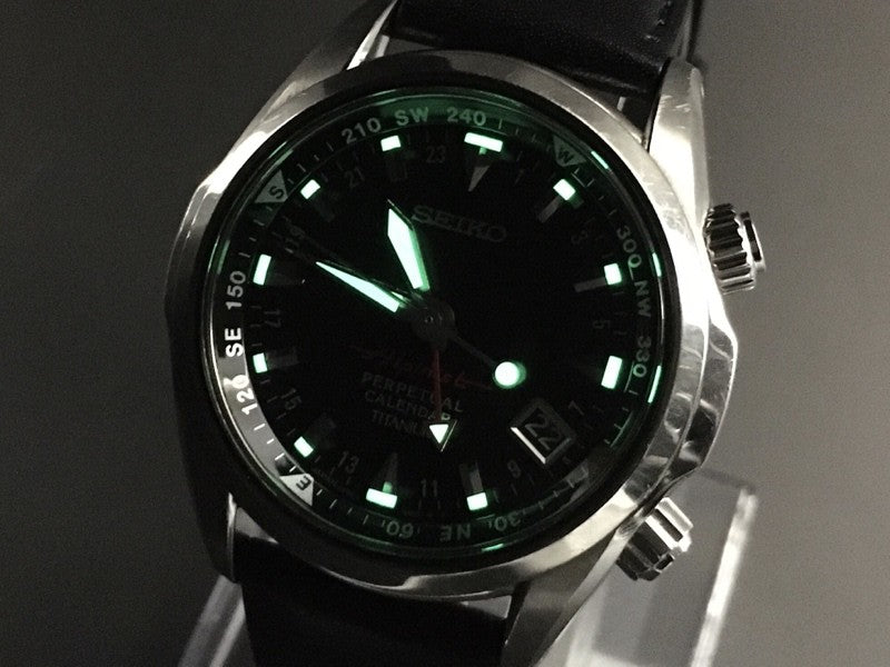 SEIKO Alpinist 8F56-00D0 SBCJ019 Perpetual Calendar Titanium Men's Watch JAPAN