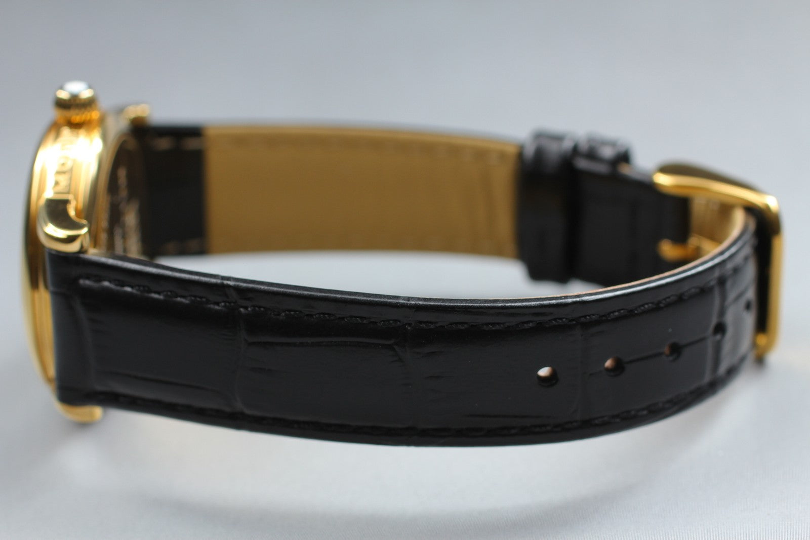 [Exc+5] Montblanc Meisterstuck 7005 Black Dial Gold Unisex Quartz Watch JP