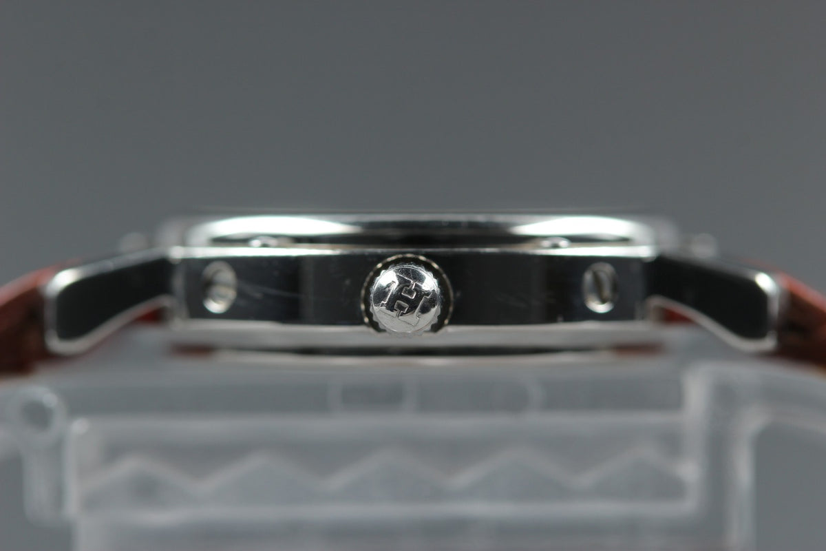 HERMES Clipper CL4.210 Date White Dial Red "E" 24mm Woman's Quartz Watch [Box]