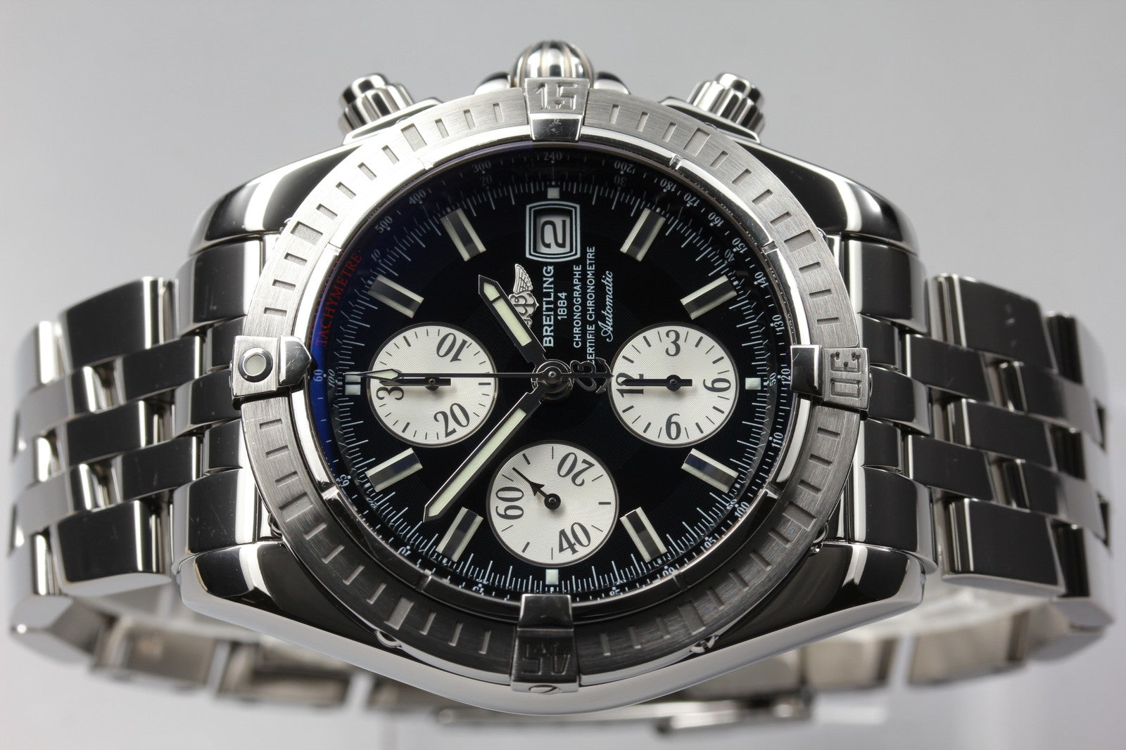 BREITLING Chronomat Evolution A13356 Chronograph Black AT 43mm Men's Watch [Box]