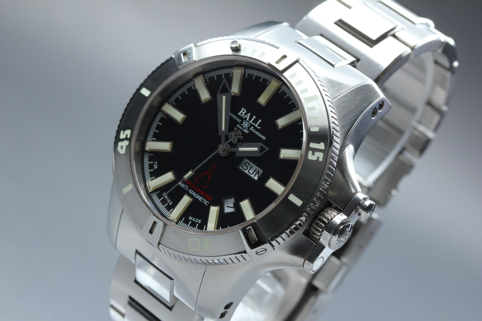 Exc+5*Box BALL Engineer Hydrocarbon DM2036A Black Automatic Men's Watch 44mm JP