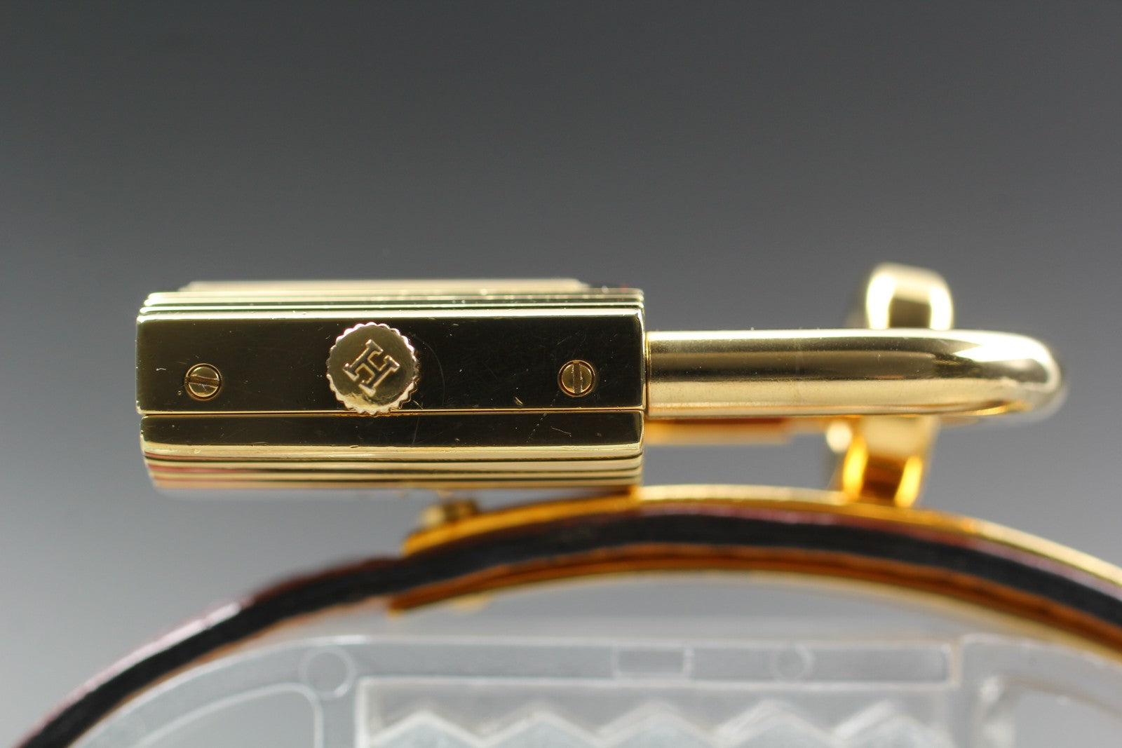 Vintage [Exc+5] HERMES Kelly Watch Gold Red Leather "X" Woman's Quartz Watch