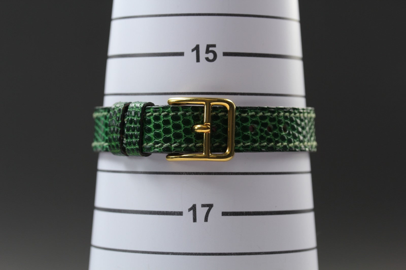 Overhauled [Exc+5 Box] HERMES Kelly Watch Gold Green "S" Woman's Quartz Watch