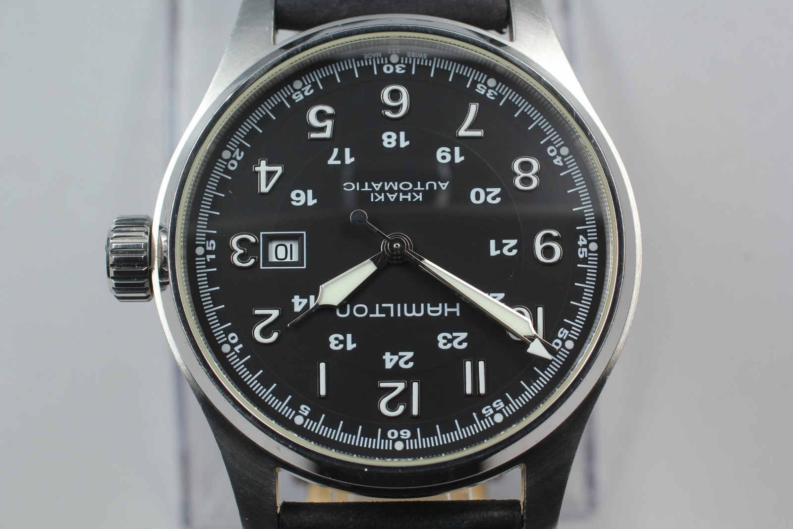 Exc+5* Hamilton KHAKI Field H706250 Black Dial Automatic Men's Watch 44mm JAPAN