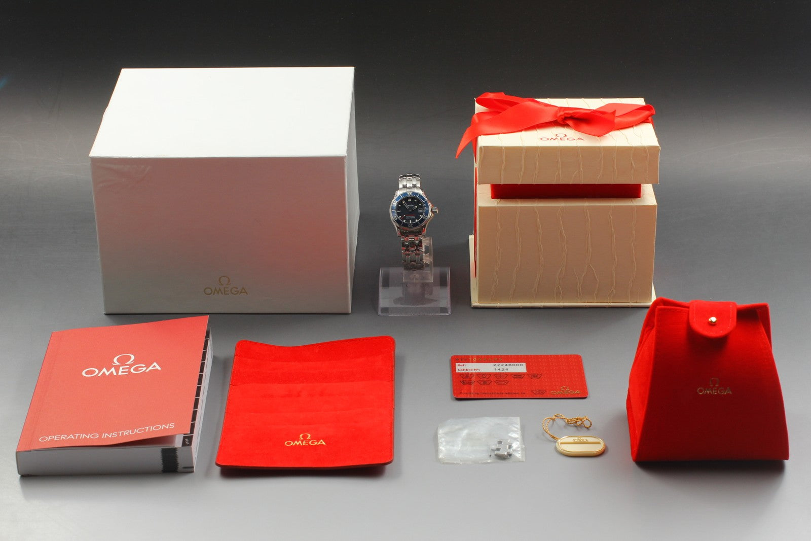New Batt[N MINT]Box OMEGA Seamaster Professional 2224.8 Cal.1424 Ladies Quartz