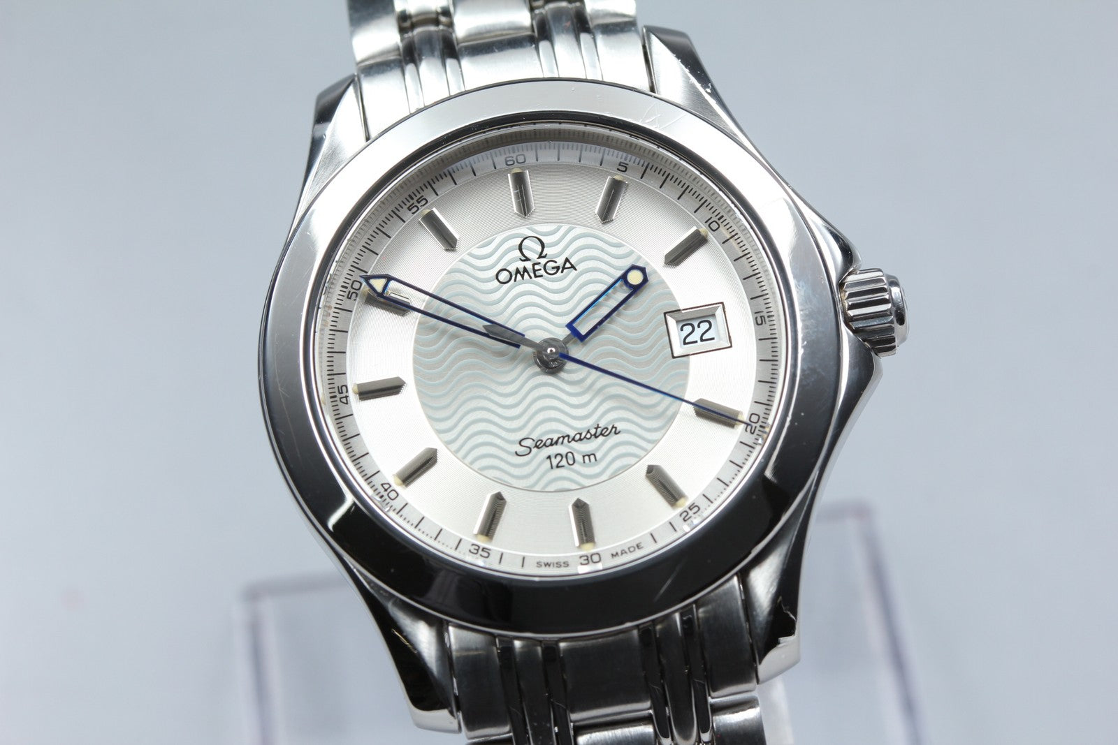 Near MINT- Box Omega Seamaster 120M 2511.31 Cal.1538 Silver Qz 36mm Men's Watch