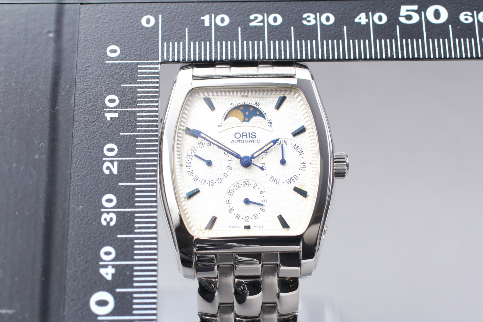 [Exc+5]Box ORIS 7488 Moonphase White Dial Boys Automatic Watch From JAPAN