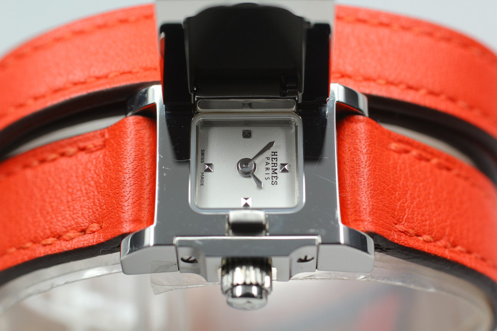 HERMES Medor Double Tour ME2.110 Silver Quartz Ladies Watch 17mm JAPAN Box