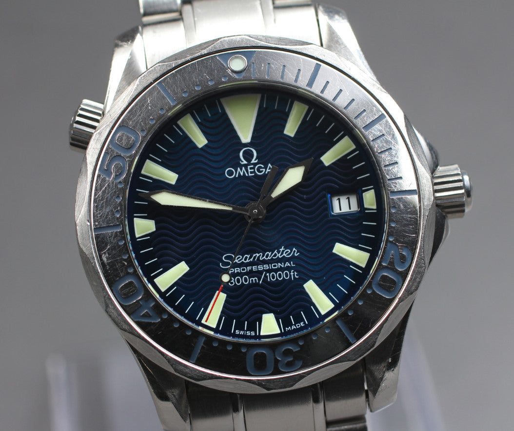 [Exc+5] OMEGA Seamaster 300M 2263.80 Blue Dial Quartz 36mm Men's Watch JAPAN