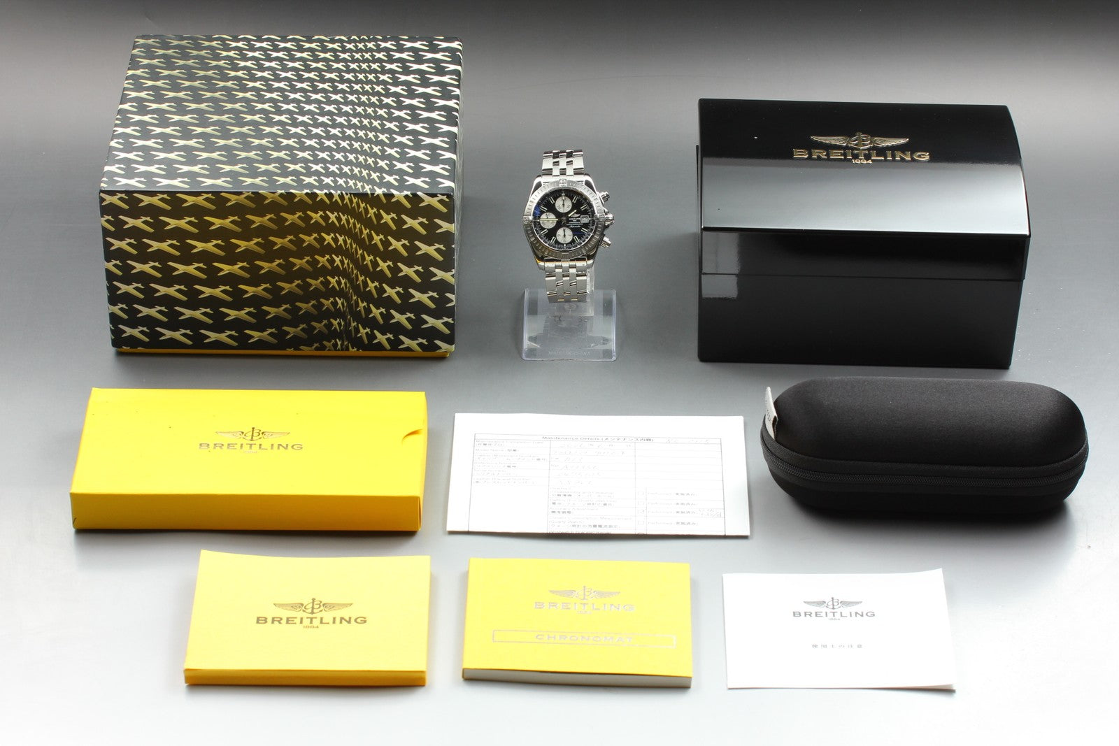 BREITLING Chronomat Evolution A13356 Chronograph Black AT 42mm Men's Watch [Box]