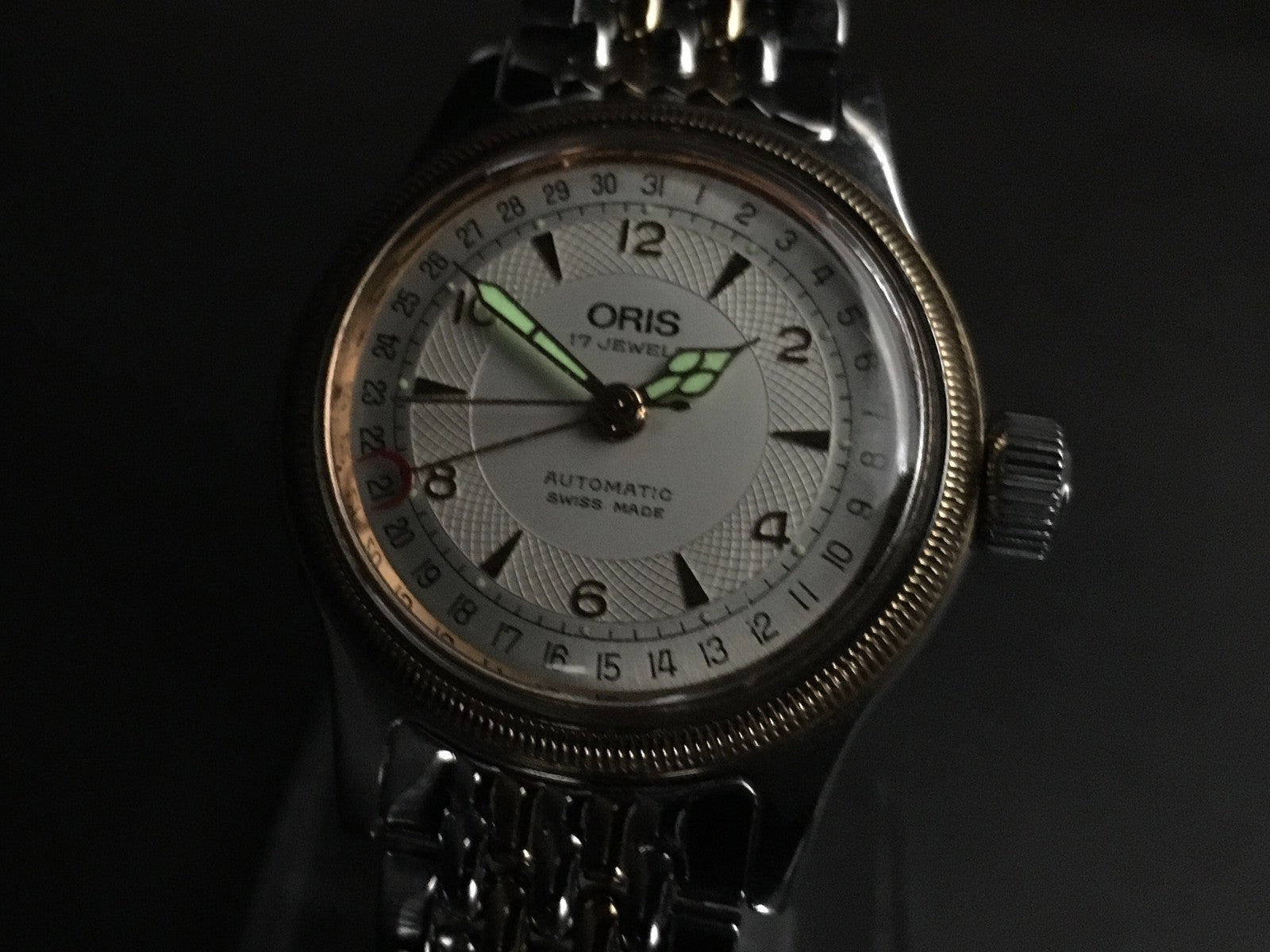 Vintage ORIS Big Crown Pointer Date 7400B Silver Automatic Unisex Watch 32mm JP