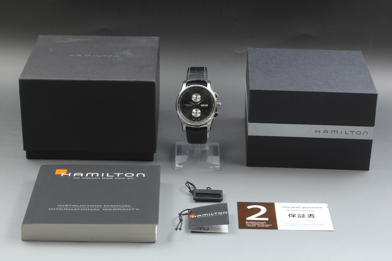 Exc+5* Box HAMILTON Jazzmaster Maestro H327660 Automatic Black Men's Watch JP