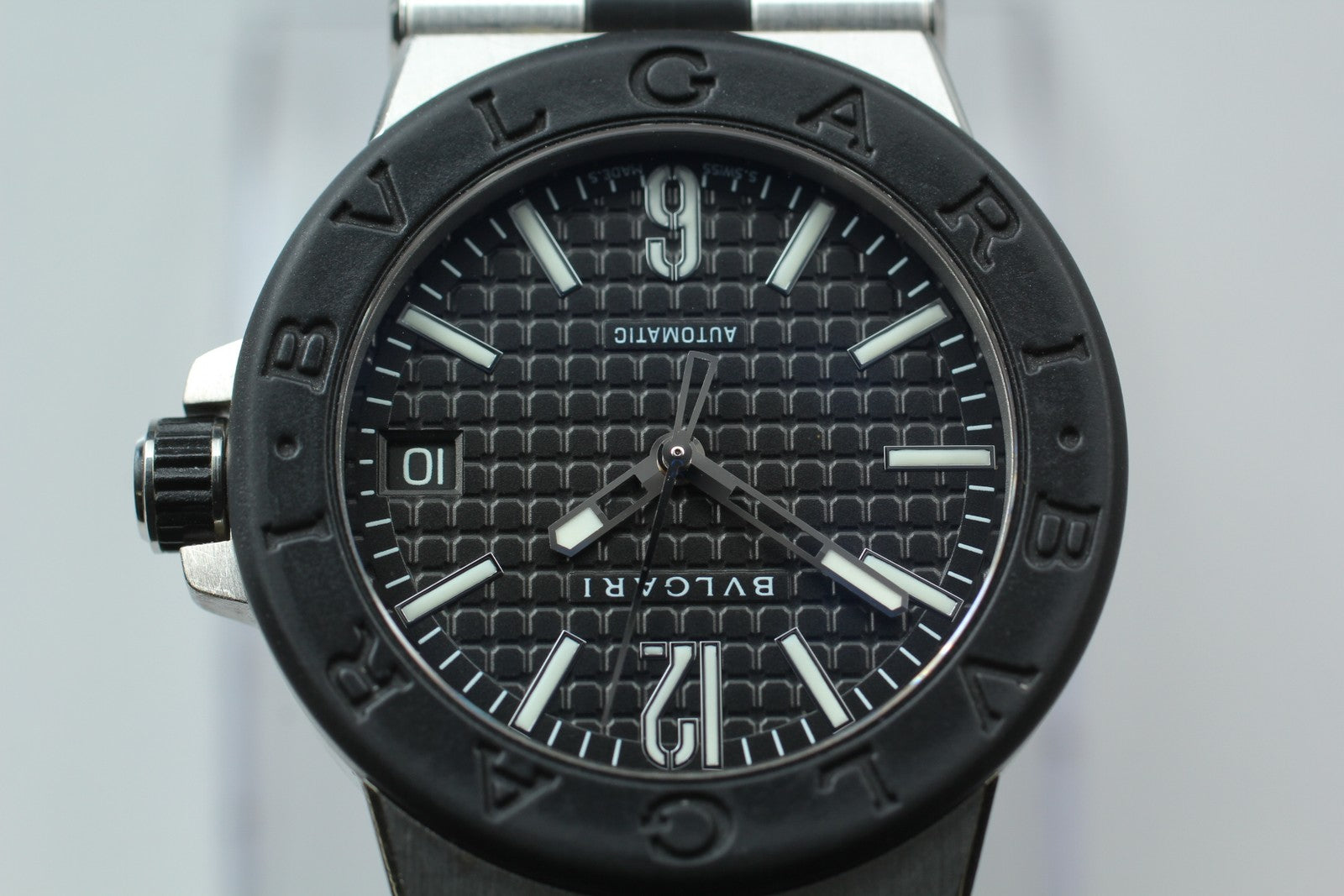 BVLGARI Diagono DG35SV Black Dial Automatic Men's Watch 36mm JAPAN