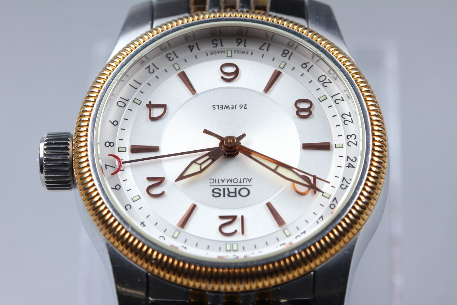 [Exc+5] ORIS Big Crown Pointer Date 7628 Silver Gold Automatic Men's Watch JAPAN