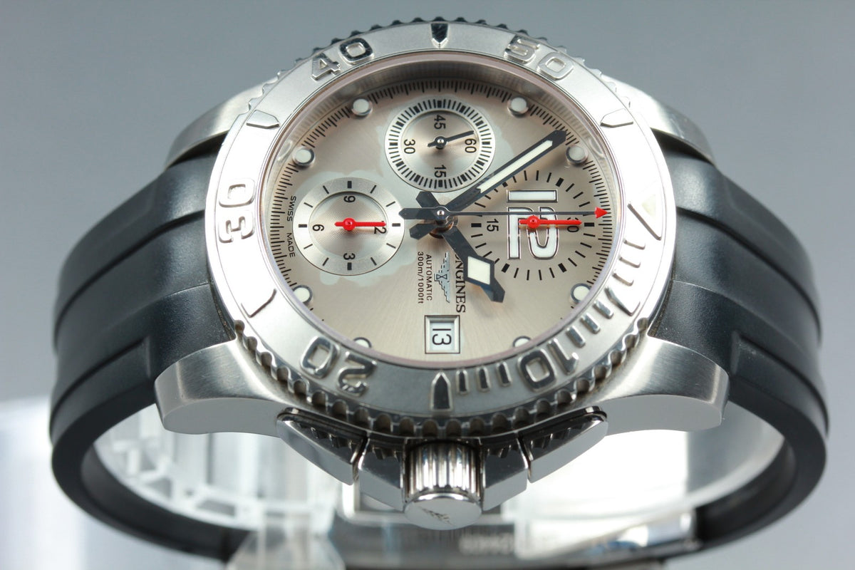 LONGINES HydroConquest L3.673.4 Automatic Chronograph Men's Watch 41mm JAPAN Box
