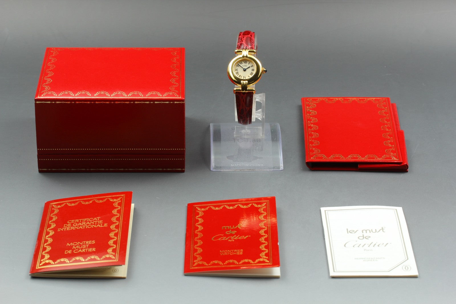 Vintage[Near MINT- Box] Cartier Must Colisee Vermeil 590002 Women's Quartz Watch