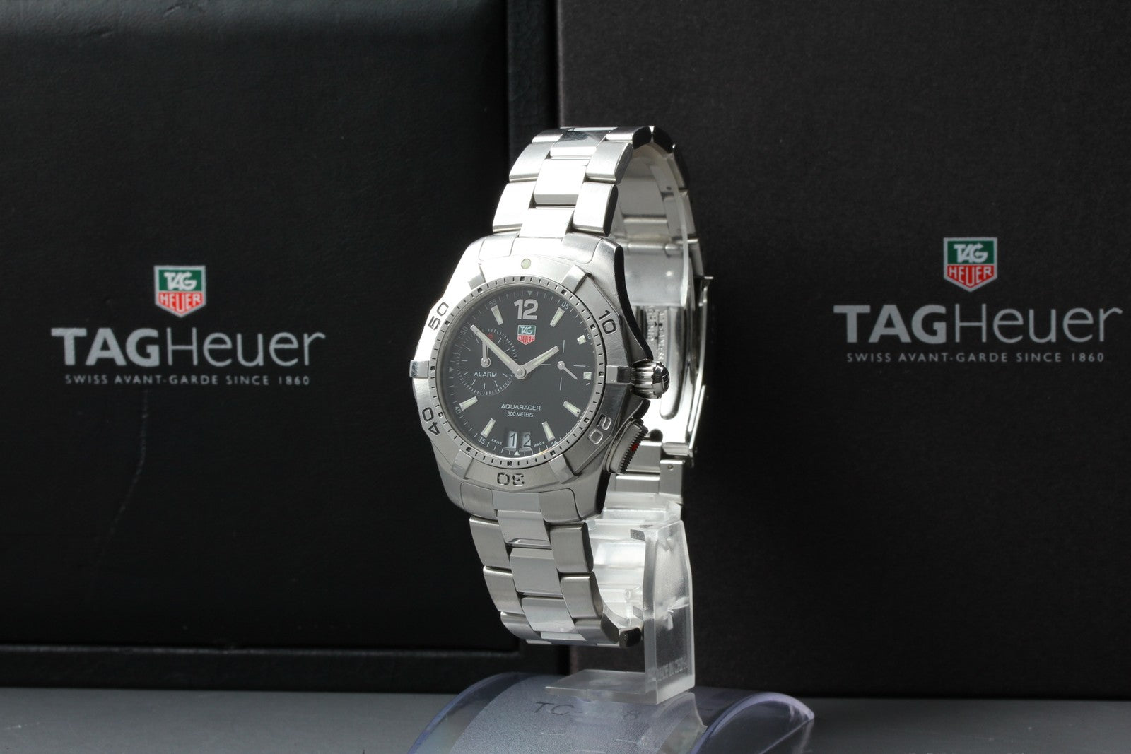 Exc+5*Box Vintage TAG Heuer Aquaracer WAF111Z Black Quartz Men's Watch 40mm JP