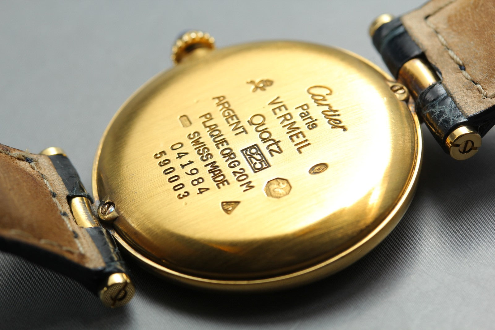 Vintage [Exc+5] Cartier Must Vendome 590003 Gold Vermeil Unisex Quartz Watch