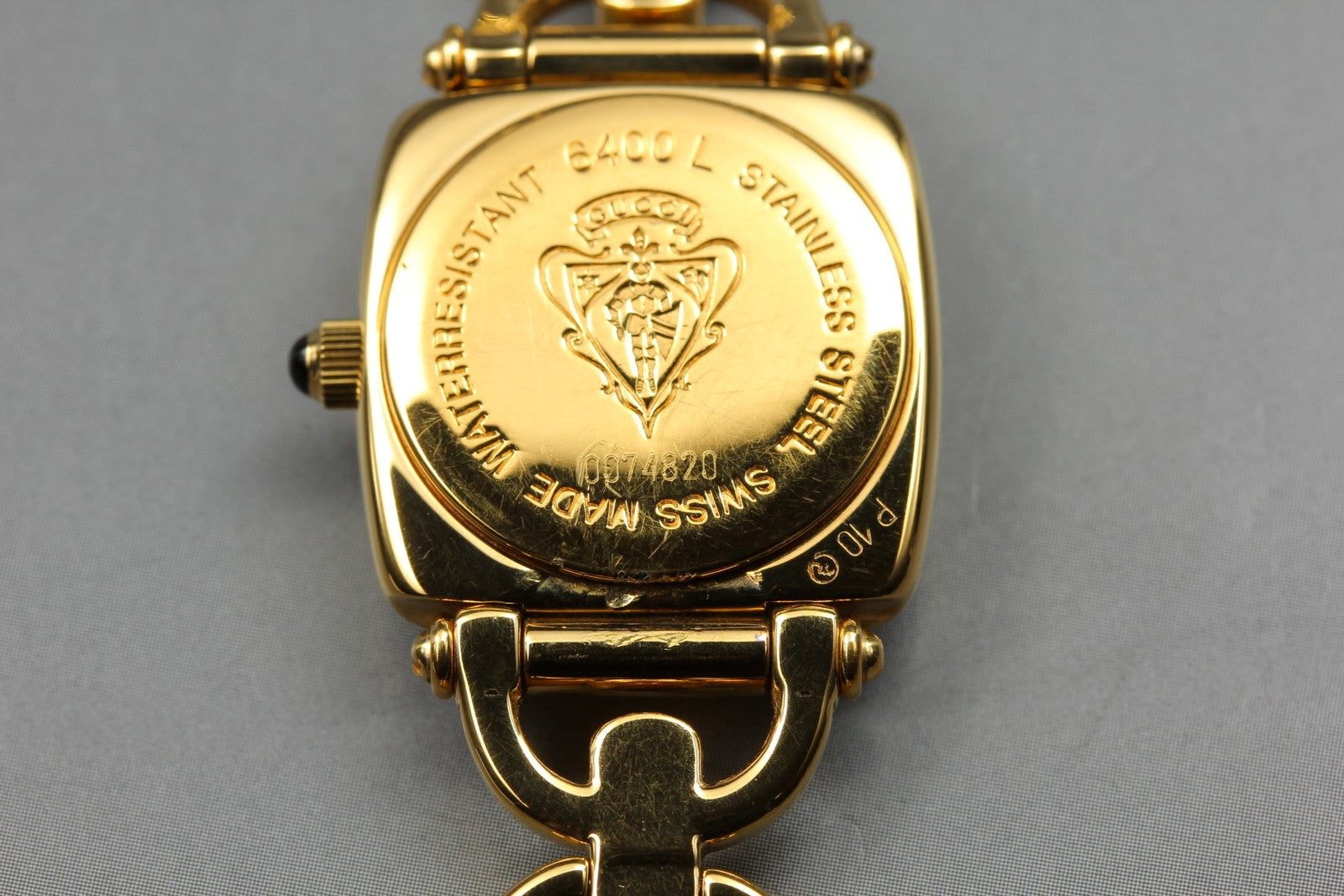 Vintage GUCCI Horsebit 6400L White Dial Gold 20mm Woman's Quartz Watch JAPAN