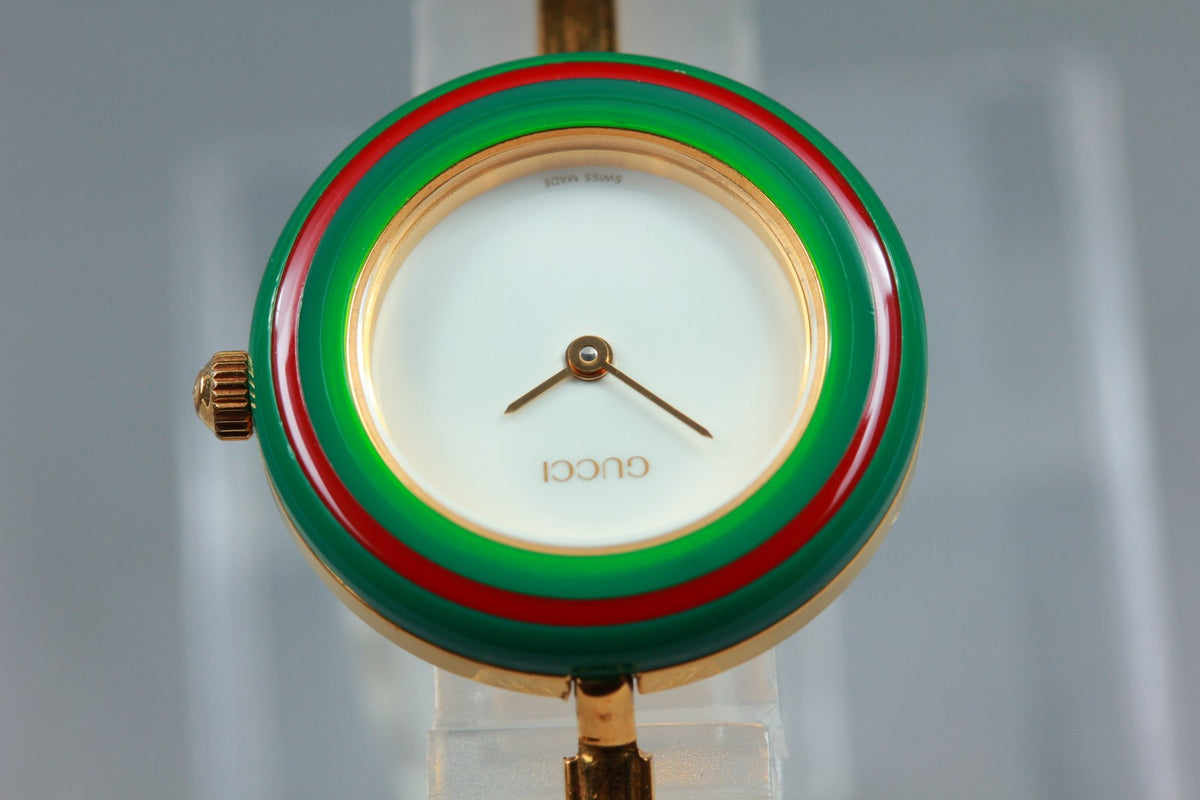 New Batt GUCCI Change Bezel 11/12.2 12Color Quartz White Women's Watch JAPAN