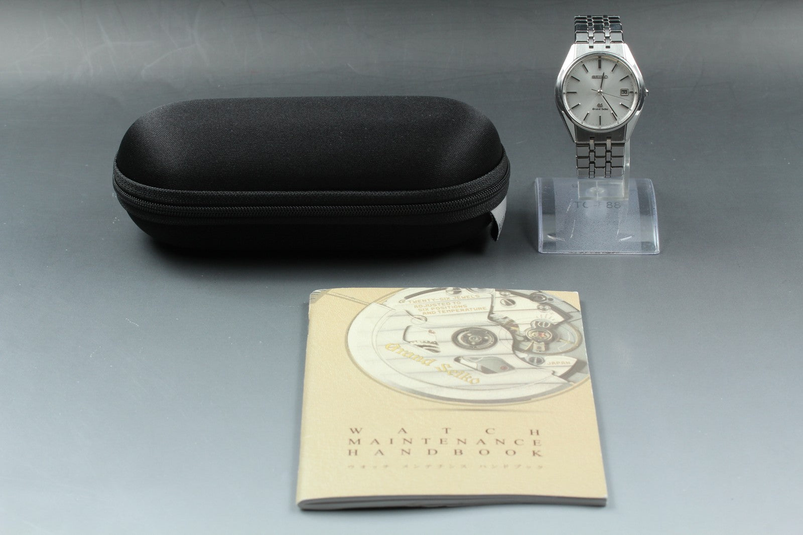 New Batt GRAND SEIKO 9587-8000 SBGS003 Silver Quartz Date Boy's Watch 36mm JAPAN