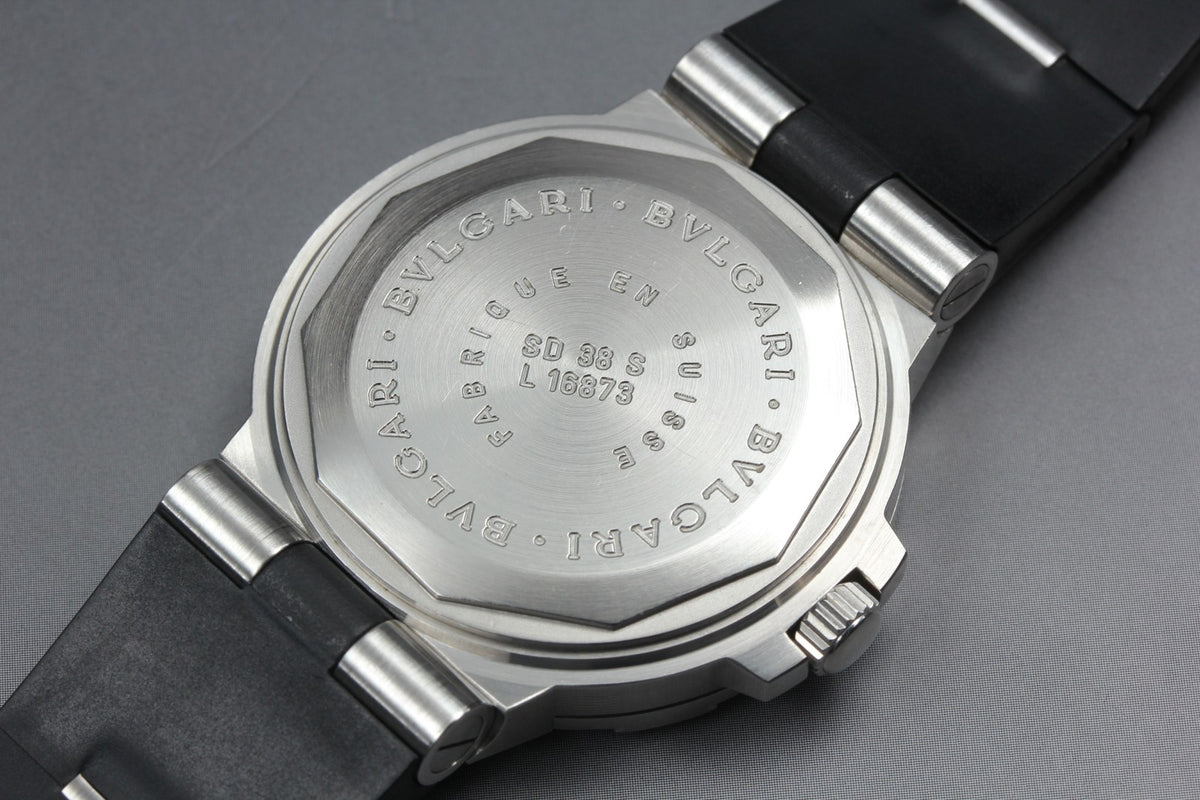 BVLGARI Diagono Scuba SD38S Black Dial Rubber 38mm Automatic Men's Watch [Box]
