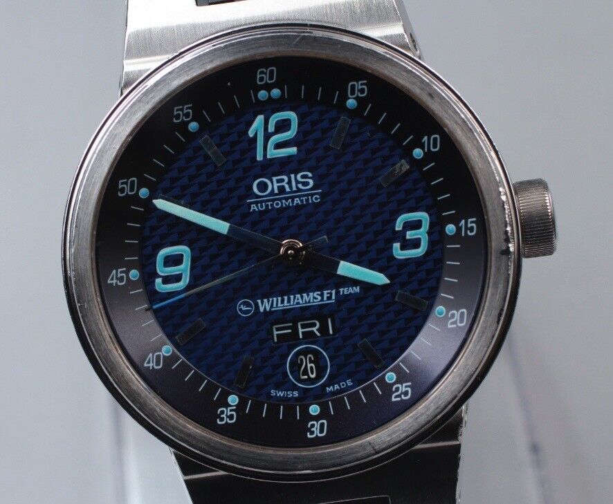 [Exc+5] ORIS Williams F1 7560 Automatic Blue Dial Day Date Men's Watch JAPAN