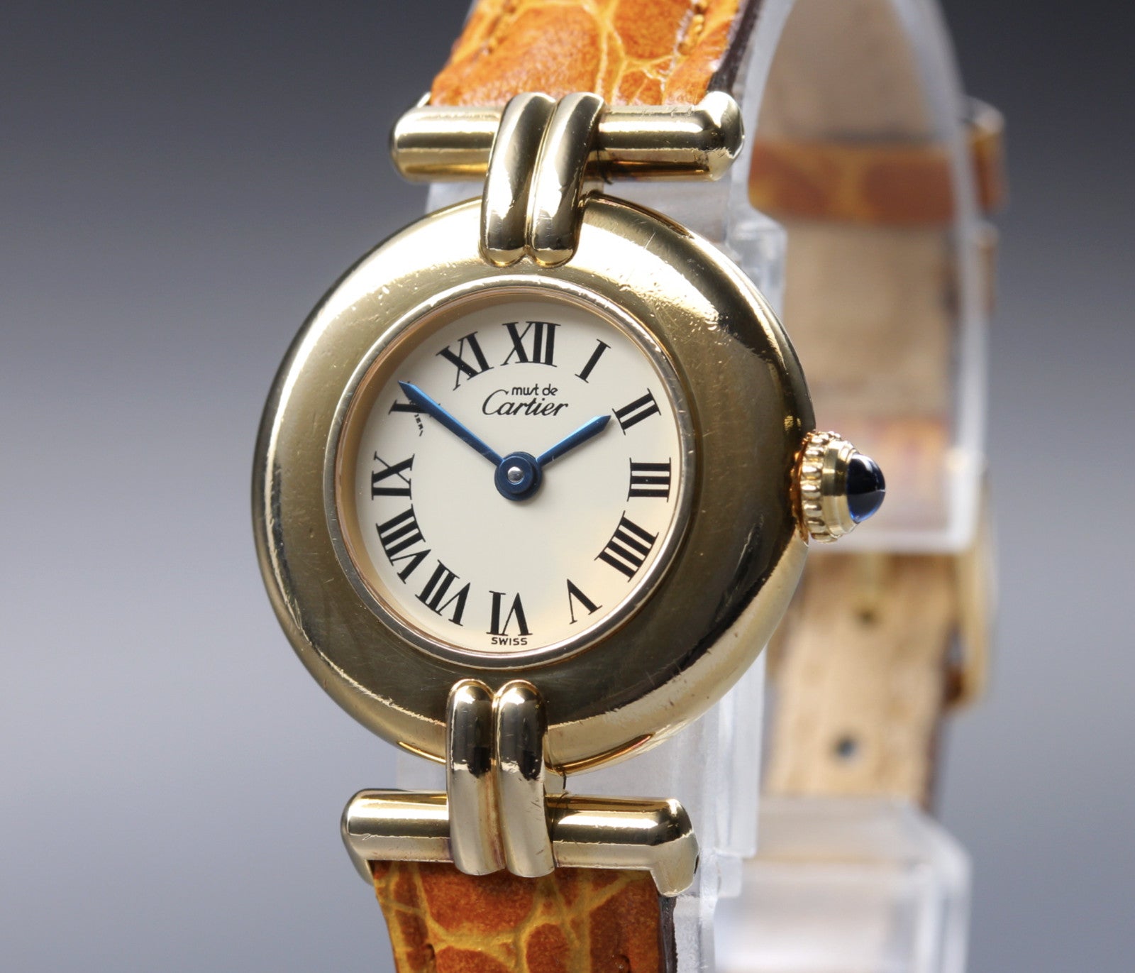 Vintage [Exc+5] Cartier Must Colisee Vermeil 590002 Gold Women's Quartz Watch