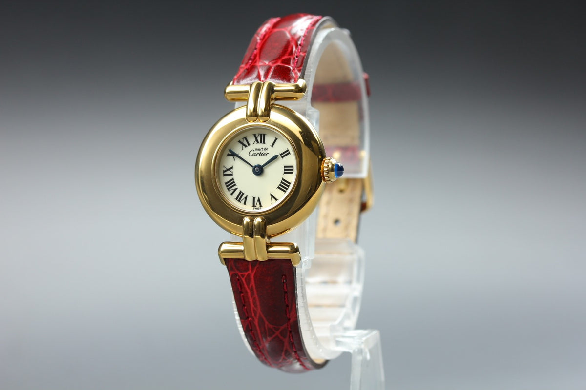 Cartier Must Colisee Vermeil 590002 Red Gold Women's Quartz Watch Vintage [Box]