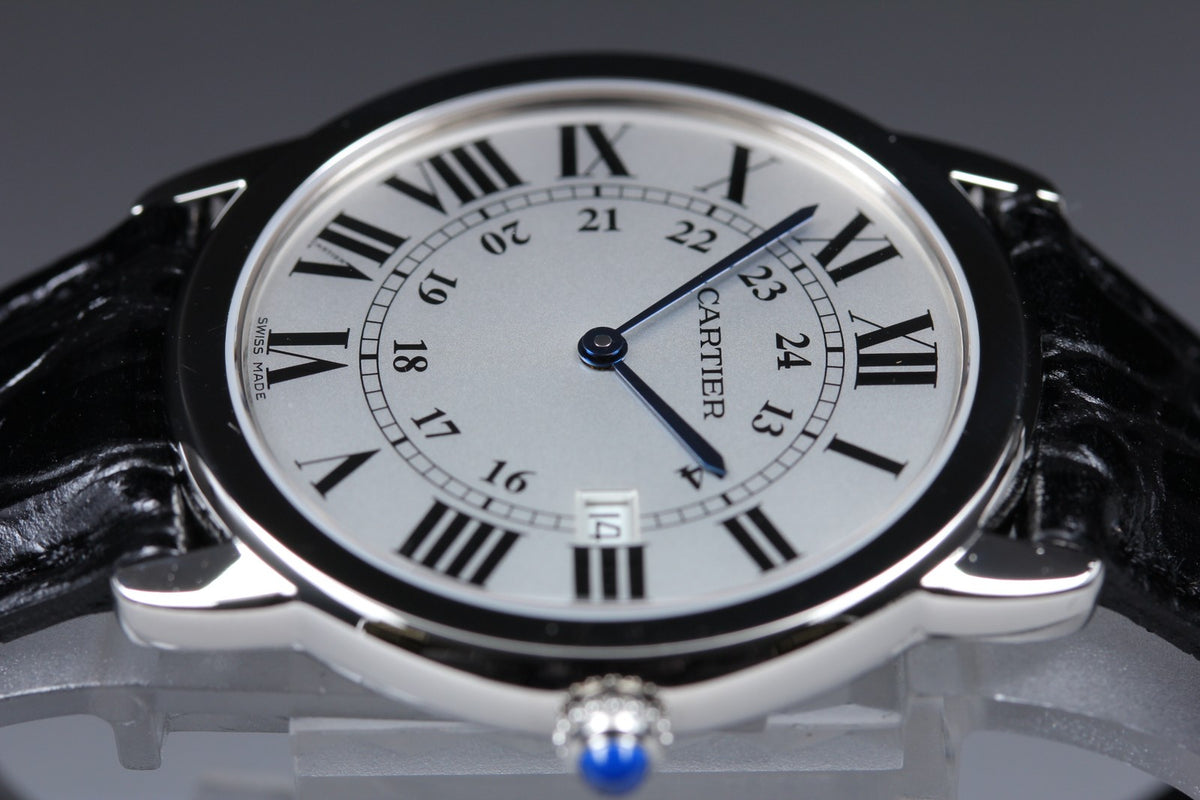 Cartier Ronde Solo de Cartier 3603 Silver Quartz 35mm Unisex Watch Polished Box