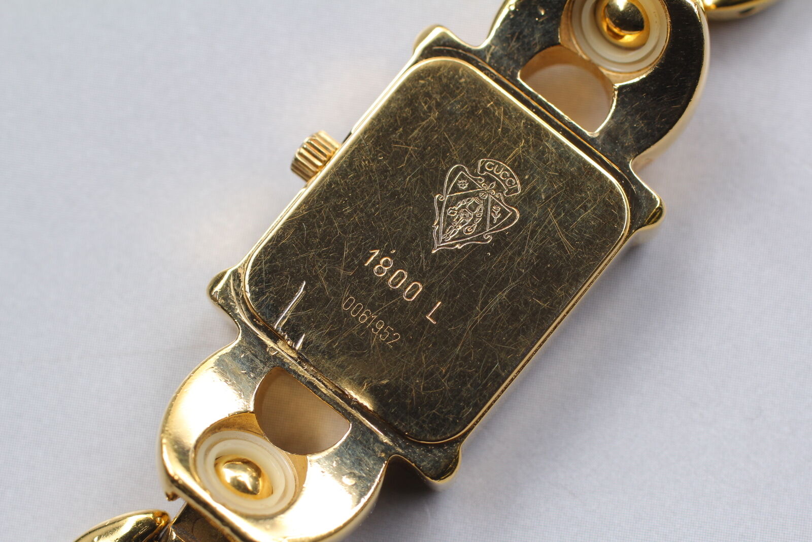 New Battery [Exc+5 Box] Gucci 1800L Gold Change Belt Women's Quartz Watch JAPAN