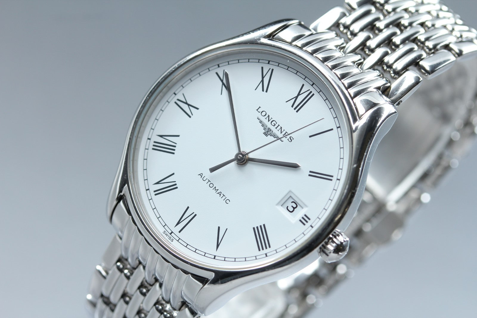 LONGINES Lyre L4.860.4 Automatic Date White Dial Men's Watch 35mm JAPAN Exc+5