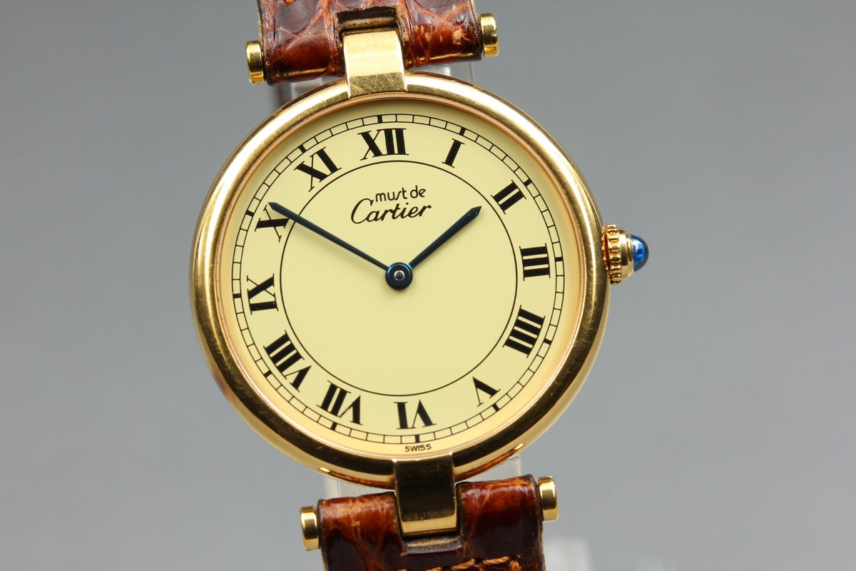 Vintage Cartier Must de Cartier Vendome 590003 Vermeil 925 Quartz Women's Watch