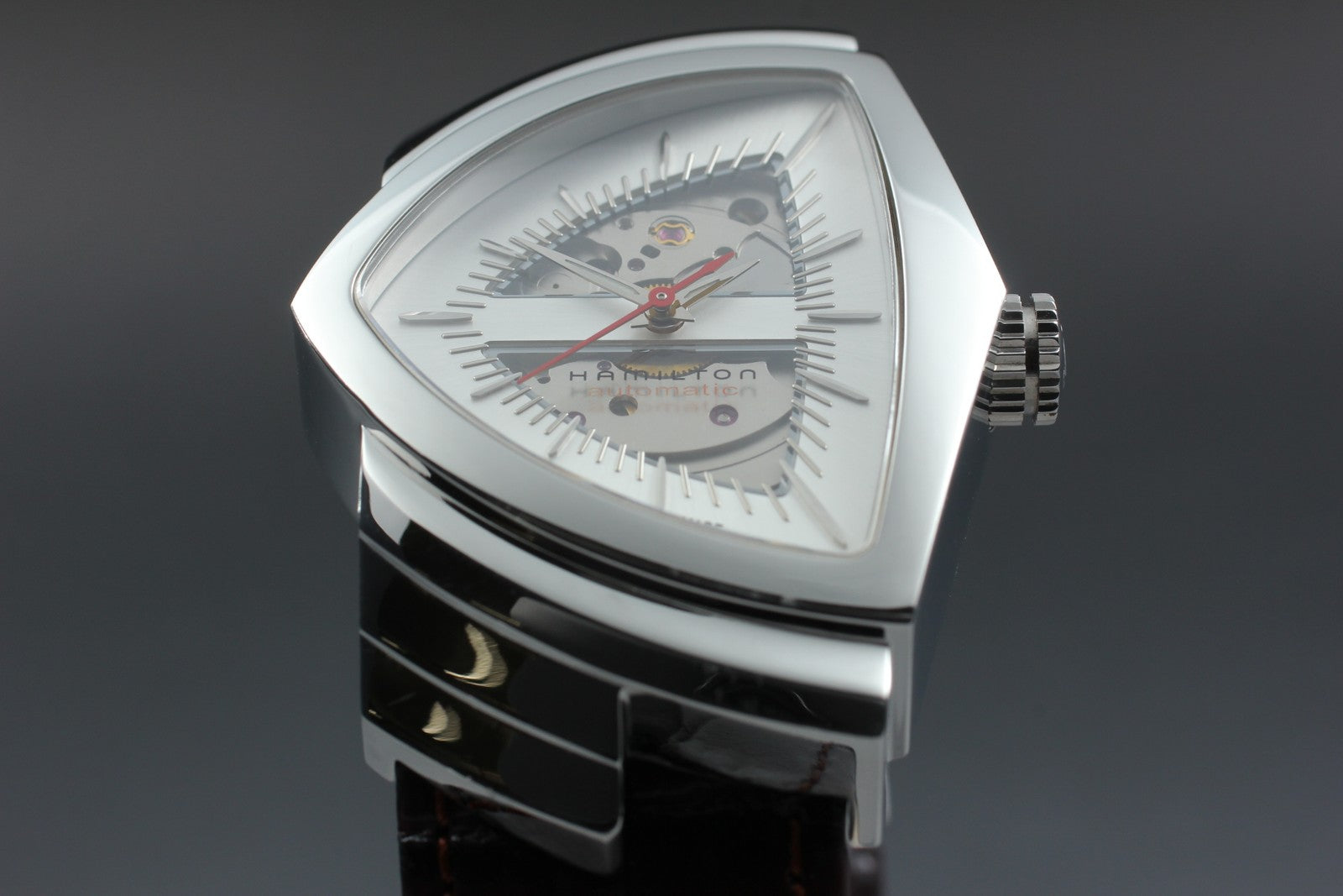 [Near MINT-] HAMILTON Ventura H245150 Automatic 34mm Brown Silver Men's Watch
