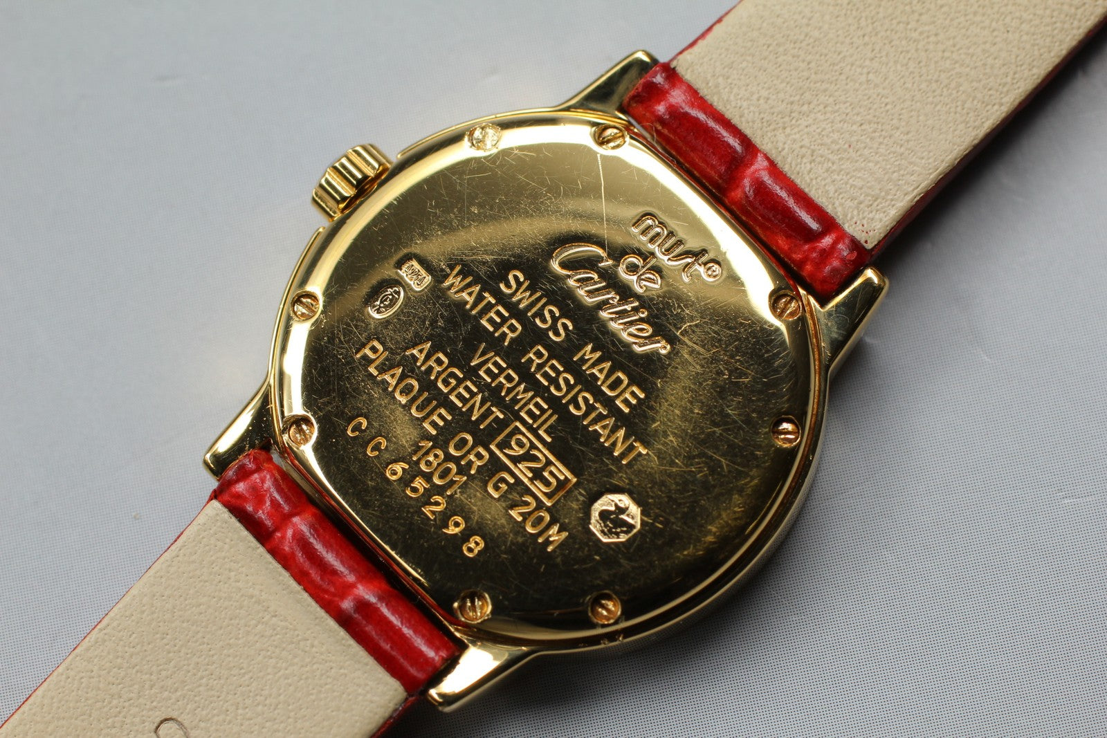 Vintage [Exc+5] Cartier Must Ronde de Cartier 1801 Red 22mm Women's Quartz Watch