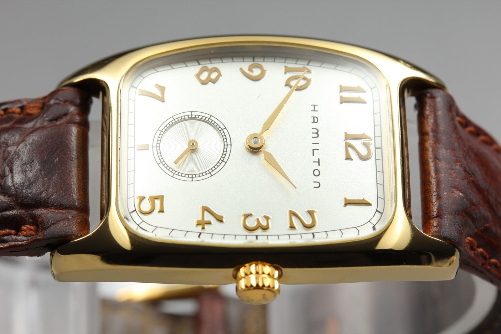 Hamilton Boulton H134110 Quartz Rectangular Small Second Men's Watch 27mm JAPAN