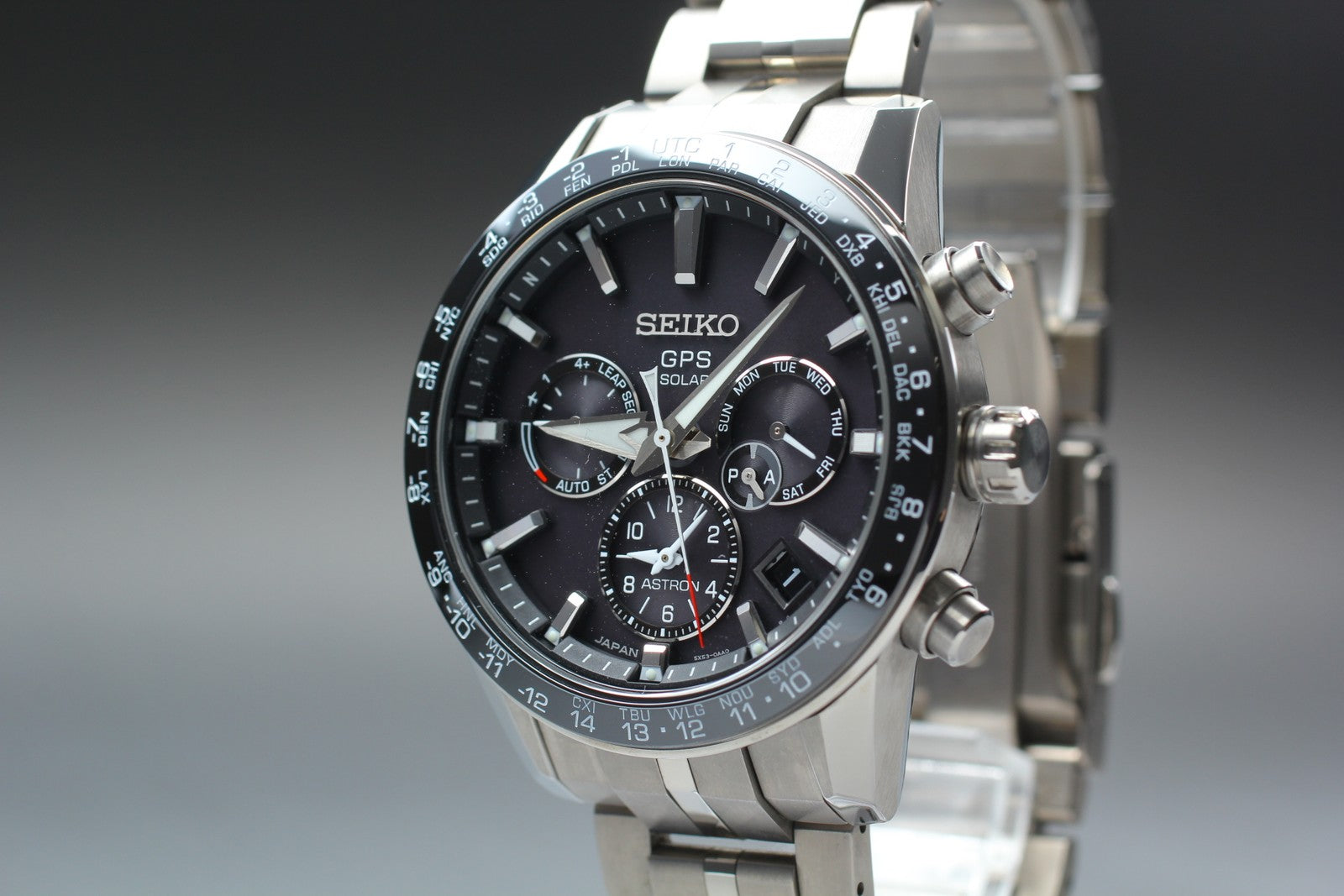 [w/ Box] SEIKO Astron 5X53-0AB0 SBXC003 Black Solar Titanium Men’s Watch JAPAN