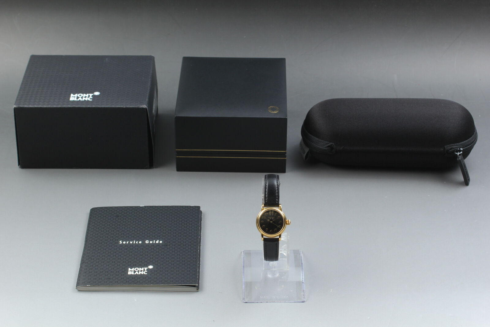 New Battery [N MINT- Box] Montblanc Meisterstuck 7006 Black Women's Qz Watch JP