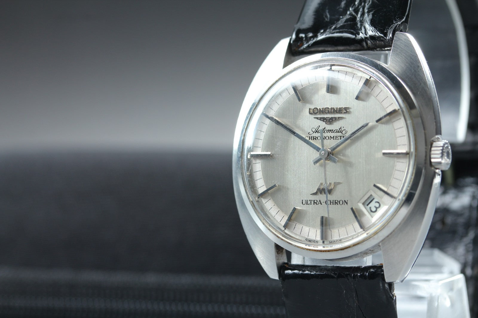 Vintage LONGINES ULTRA-CHRON Chronometer Date Silver Men's Watch 34mm JP JAPAN