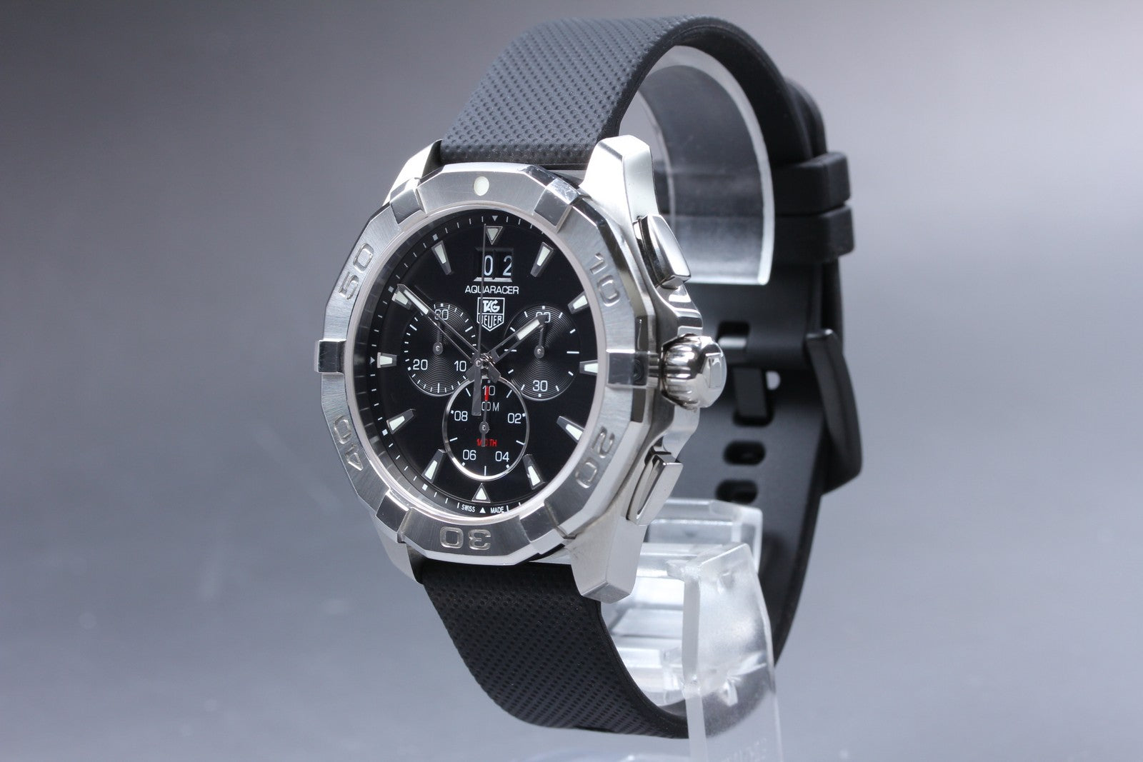 [N MINT]Box TAG HEUER Aquaracer CAY1110-0 Black Quartz Men’s Watch 44mm JAPAN